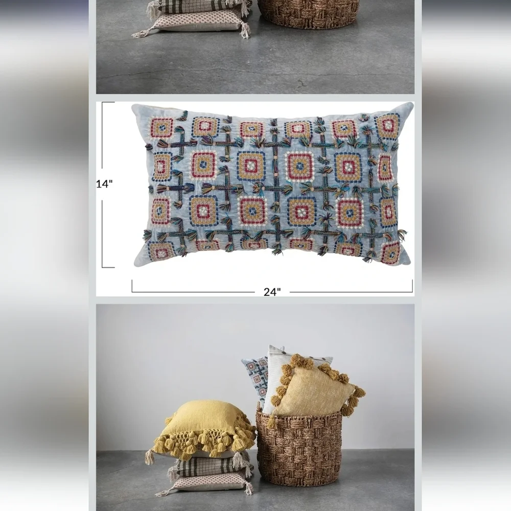 Blue Velvet Throw Pillow